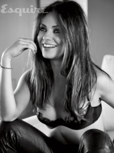 Mila Kunis cleavage shot in sexy underwear - Sexiest Woman Alive 2012 Photo Shoot by Esquire