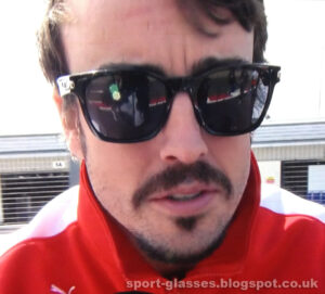 Evil Fernando Alonso with goatee beard - Still Liking Oakley Garage Rock Sunglasses at Silverstone 2013