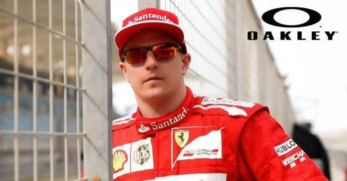 Kimi Raikkonen Wearing Oakley Carbon Blade Scuderia Ferrari Special Edition Sunglasses