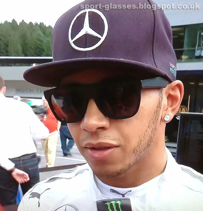 Lewis Hamilton wearing Super Retro Future Sunglasses in 2014