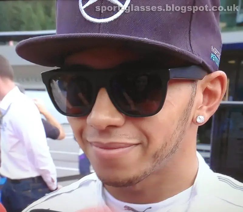 Lewis Hamilton wearing Super Retro Future Sunglasses in 2014