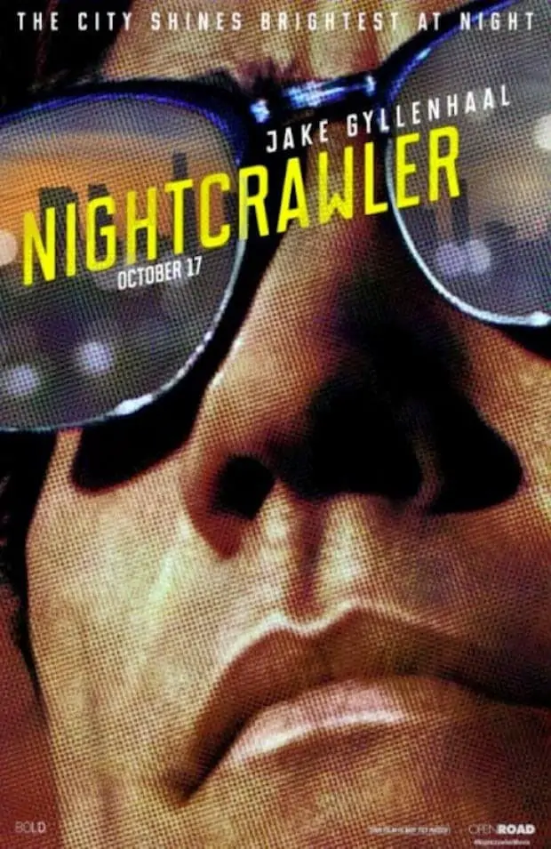 Jake Gyllenhaal wearing Clubmaster Sunglasses in Nightcrawler Movie Poster