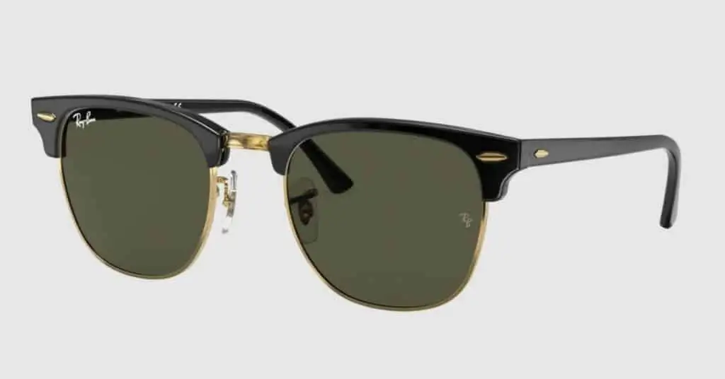 Ray-Ban RB3016 - W0365 Clubmaster Sunglasses - Black with Green Lenses
