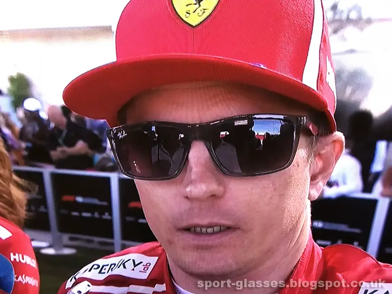 Kimi Raikkonen Wearing Ray-Ban RB4303M Sunglasses Wins the US GP 2018