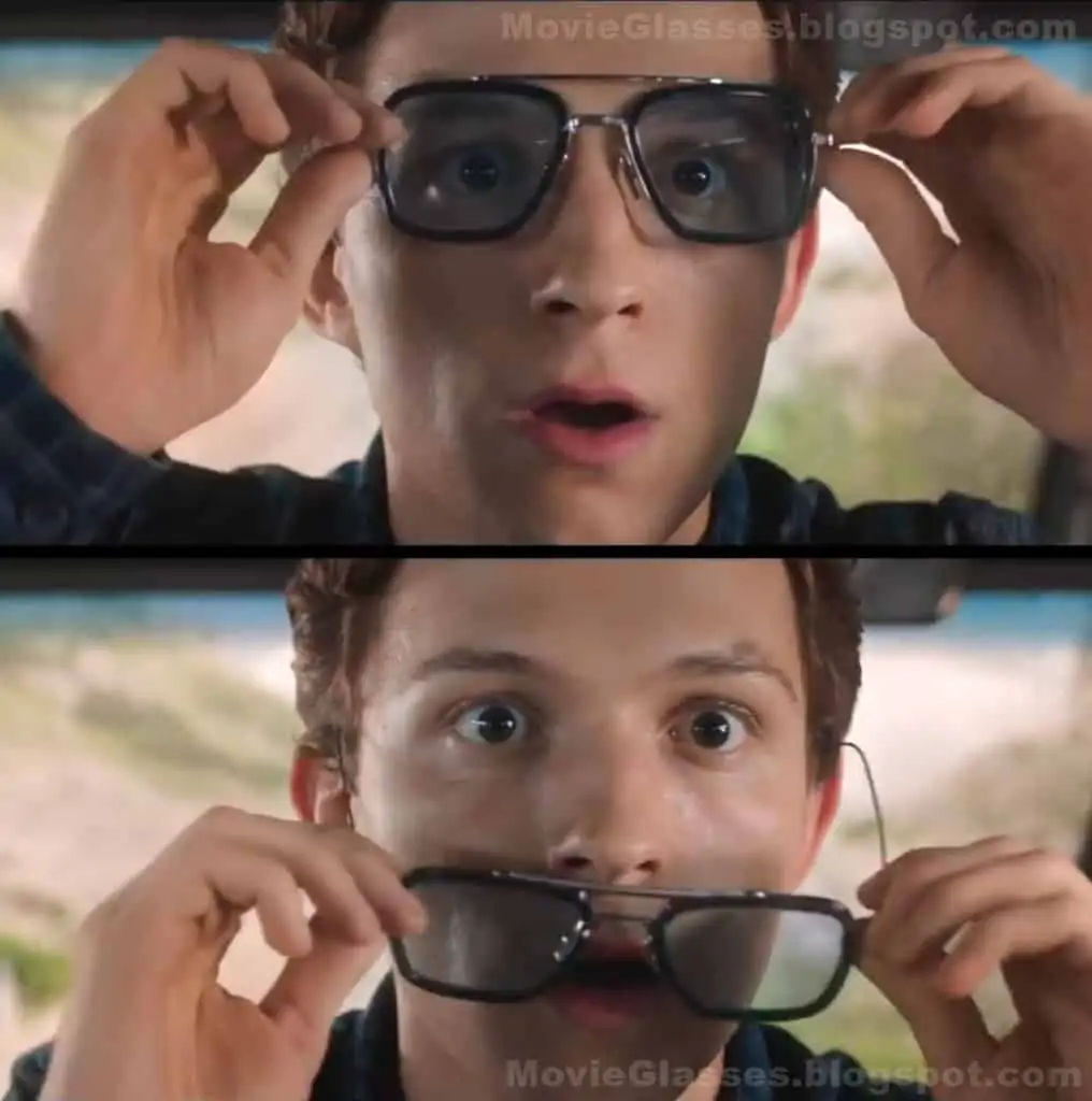 Peter Parker Wearing Tony Stark's glasses in Spider-Man Far From Home with Tom Holland
