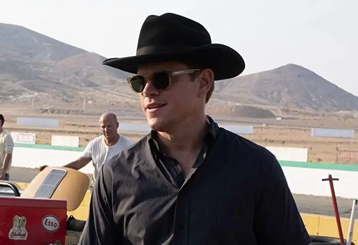 Matt Damon Wearing Sunglasses in Ford v Ferrari