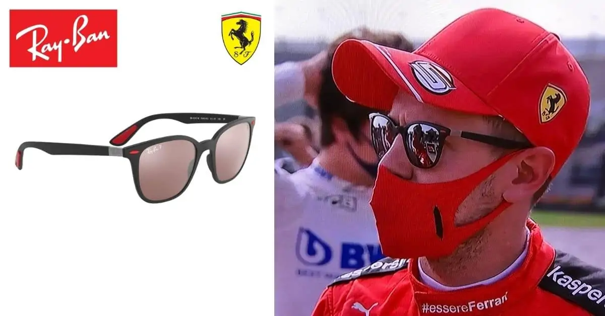 Sebastian Vettel in Ray-Ban Scuderia Ferrari Collection Sunglasses in 2020