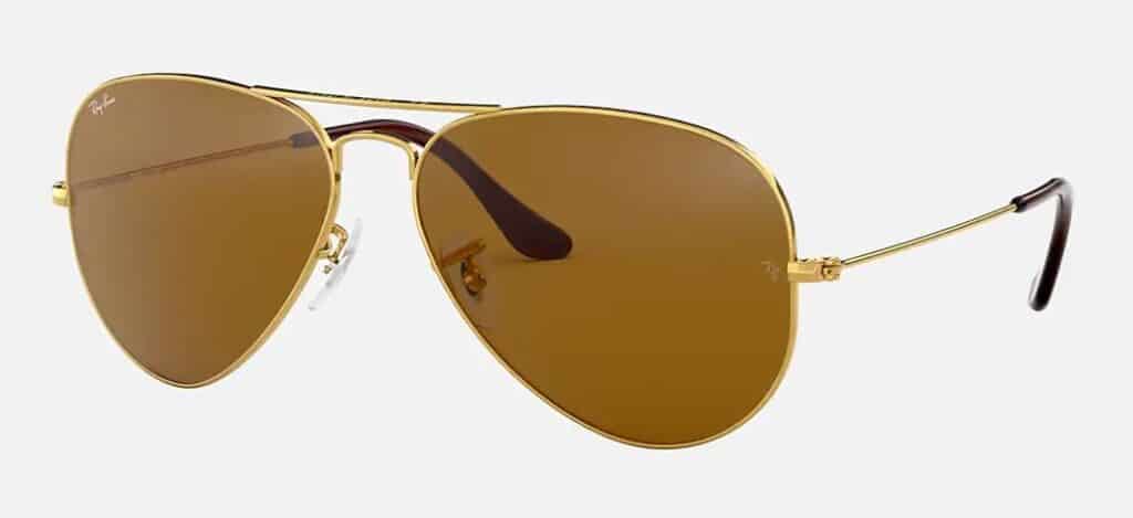 Ray-Ban Aviator Classic RB3025 Sunglasses in Gold with Brown Lenses