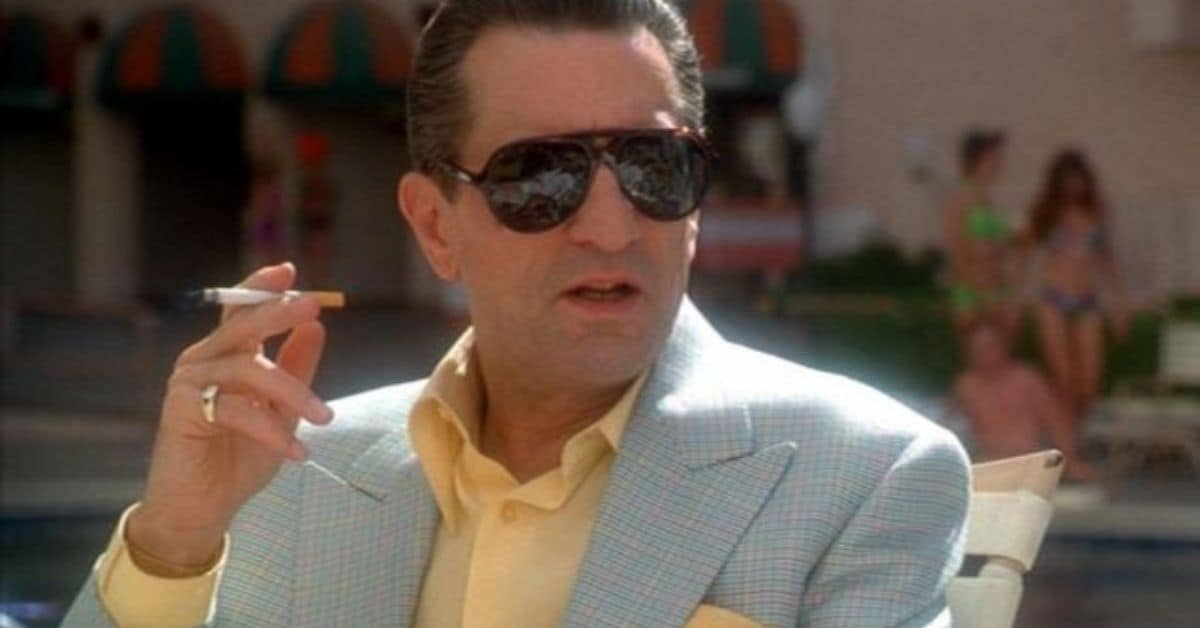 De Niro Wearing Aviator Style Sunglasses in Casino